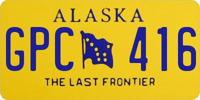 AK license plate GPC416