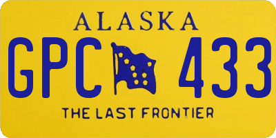 AK license plate GPC433