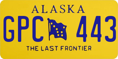 AK license plate GPC443