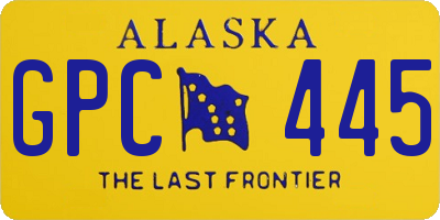 AK license plate GPC445