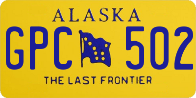AK license plate GPC502