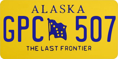 AK license plate GPC507