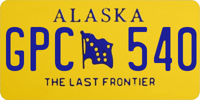 AK license plate GPC540