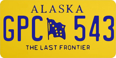 AK license plate GPC543