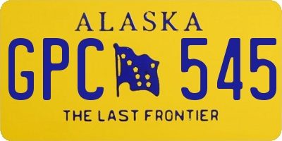 AK license plate GPC545