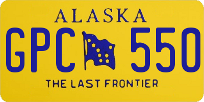 AK license plate GPC550