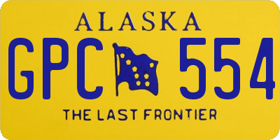 AK license plate GPC554