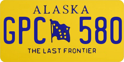 AK license plate GPC580