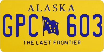 AK license plate GPC603