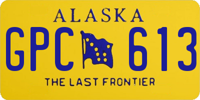 AK license plate GPC613