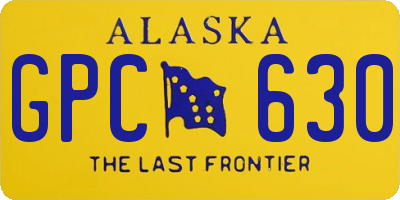 AK license plate GPC630