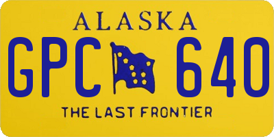 AK license plate GPC640