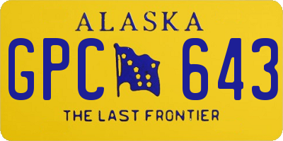 AK license plate GPC643