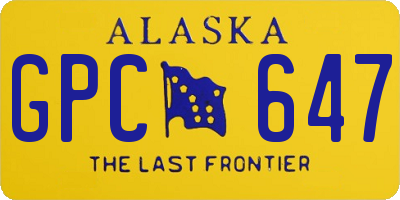 AK license plate GPC647