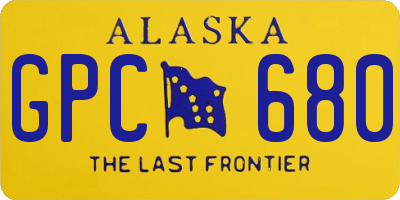 AK license plate GPC680