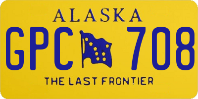 AK license plate GPC708