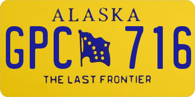 AK license plate GPC716