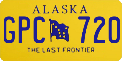 AK license plate GPC720