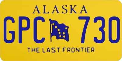 AK license plate GPC730