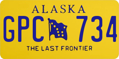 AK license plate GPC734