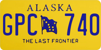 AK license plate GPC740