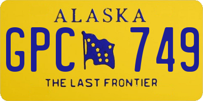 AK license plate GPC749