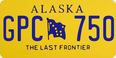 AK license plate GPC750