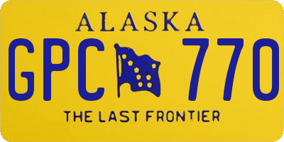 AK license plate GPC770