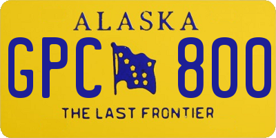 AK license plate GPC800