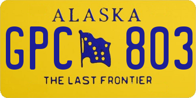 AK license plate GPC803