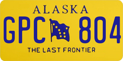 AK license plate GPC804