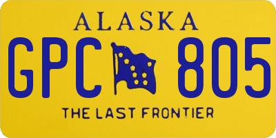 AK license plate GPC805