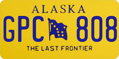 AK license plate GPC808