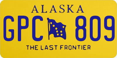 AK license plate GPC809