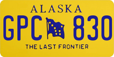 AK license plate GPC830