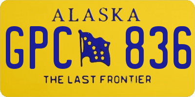 AK license plate GPC836