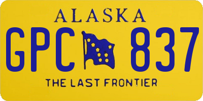 AK license plate GPC837