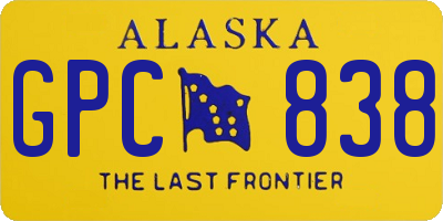 AK license plate GPC838