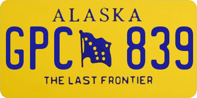 AK license plate GPC839