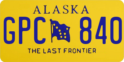 AK license plate GPC840