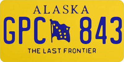 AK license plate GPC843