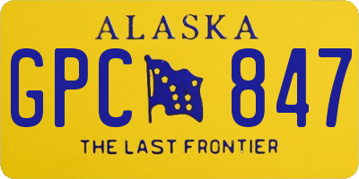 AK license plate GPC847