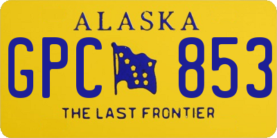 AK license plate GPC853