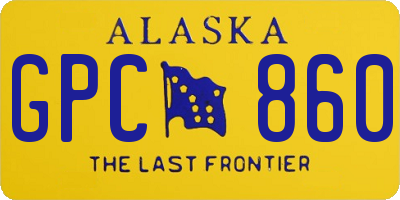 AK license plate GPC860