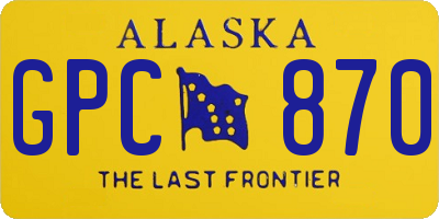 AK license plate GPC870
