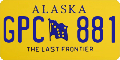 AK license plate GPC881