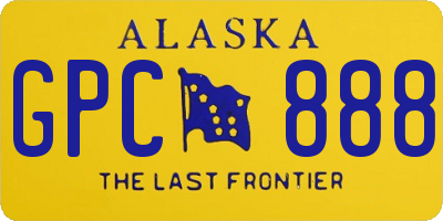 AK license plate GPC888