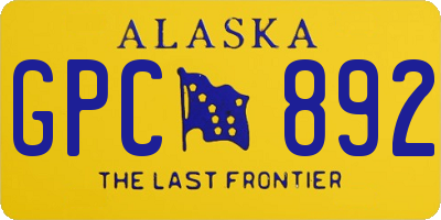 AK license plate GPC892