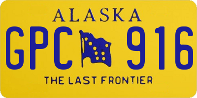 AK license plate GPC916
