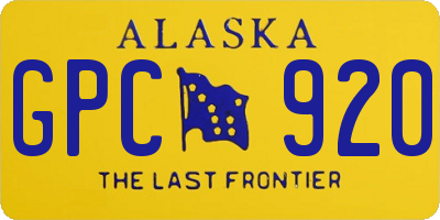 AK license plate GPC920